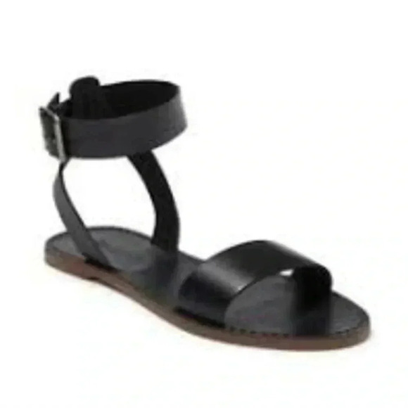 Madewell Shoes - Madewell The Boardwalk Leather Ankle-Strap Black Sandal SZ 6.5